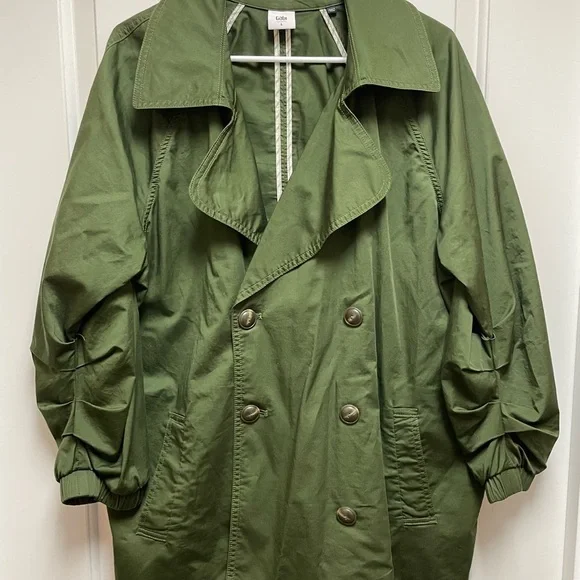 CAbi #5478 Expedition Jacket Sz Large Women’s Army Green Trench  Excellent Condi - Picture 2 of 10